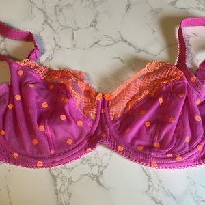 Pink and orange Panache Bra 36E unlined underwire unworn
